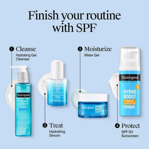 Neutrogena: Hydroboost hydrating fluid Sunscreen Moisturizer SPF 50 - Weightless sun Protection