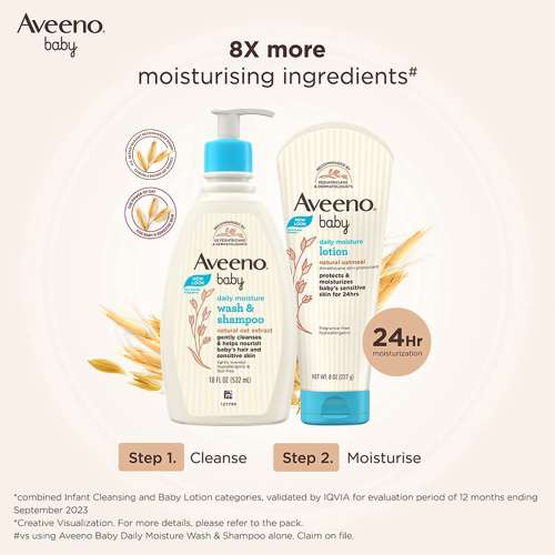 Aveeno: Daily Moisture Wash & Shampoo 532ml