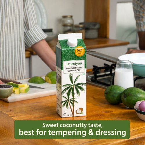 Gramiyaa: Gramiyaa Cold Pressed Coconut Oil 1 Litre