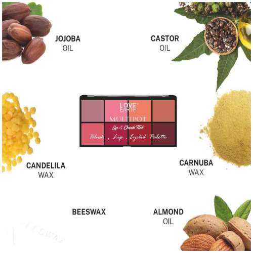 Love Earth: Blush - Lips - Eyelids Palette - 16gm