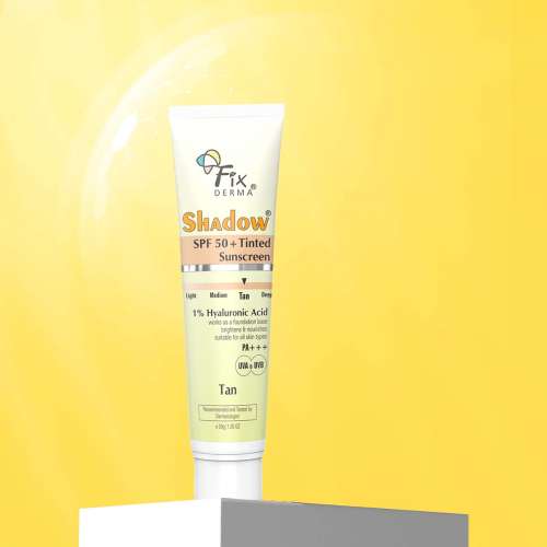 Fixderma: Shadow Tinted Sunscreen Tan SPF 50 PA+++Brightens & Nourishes  - 30gm