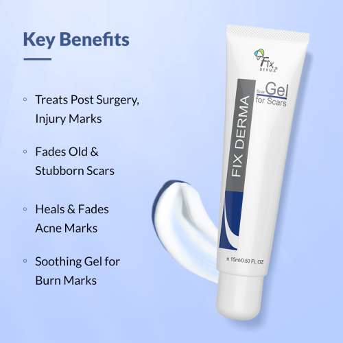 Fixderma: Scar gel Reduces Acne Injury Scars And Surgery Scars Diminishing Gel - 15g