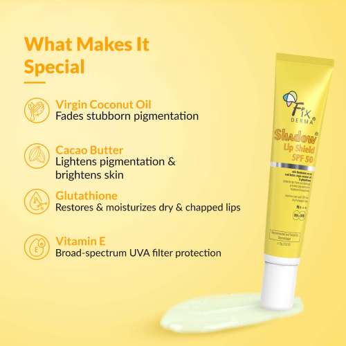 Fixderma: Shadow SPF 50 Lip Shield Pa+++ Lip Balm  - 15gm