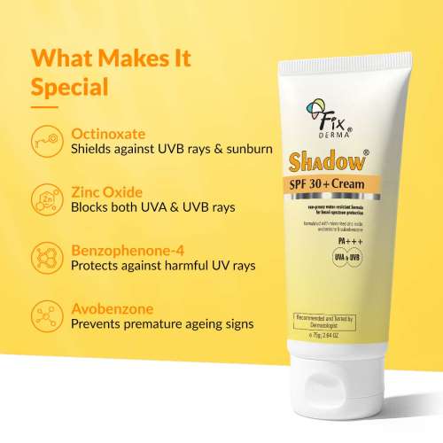 Fixderma: Shadow Sunscreen SPF 30+ PA+++ Cream  - 75gm