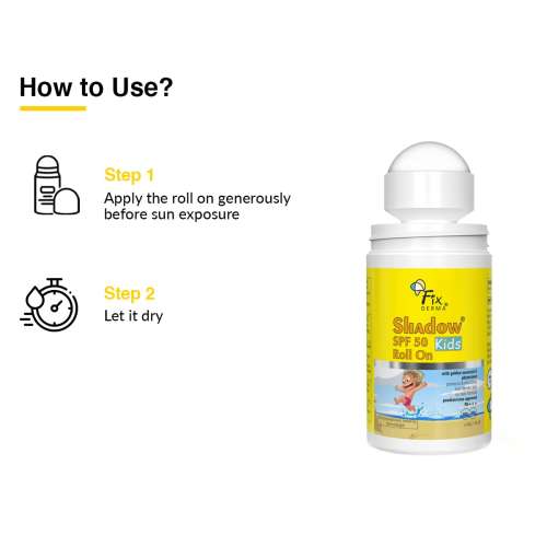 Fixderma: Shadow SPF 50 Kids Roll On Sunscreen PA+++ - 30gm