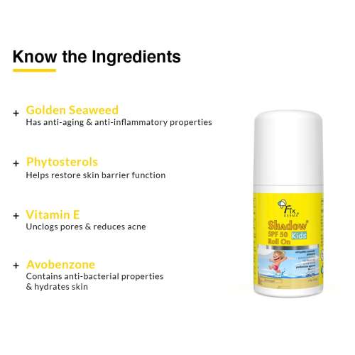 Fixderma: Shadow SPF 50 Kids Roll On Sunscreen PA+++ - 30gm