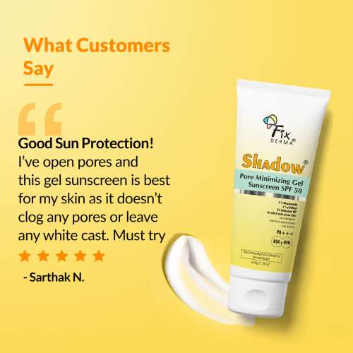 Fixderma: Shadow Pore Minimizing Gel Sunscreen SPF 50 PA+++  - 50g