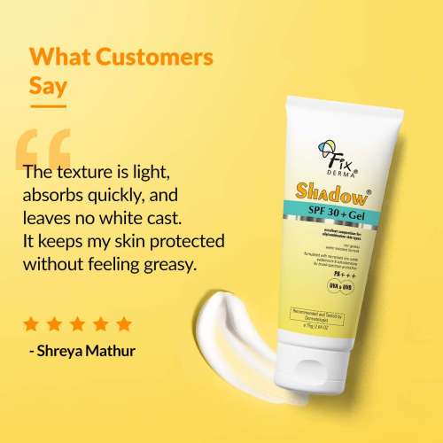 Fixderma: Shadow SPF 30+ PA+++ Sunscreen Gel - 75gm