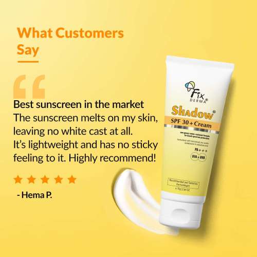 Fixderma: Shadow Sunscreen SPF 30+ PA+++ Cream  - 75g