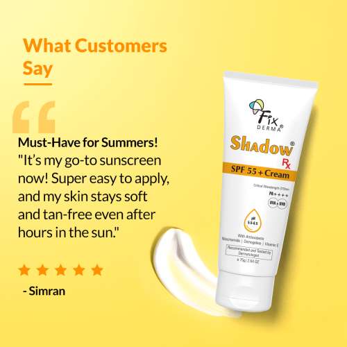 Fixderma: Shadow SPF 55+ Cream PA++++ UVA & UVB Filters -  75g