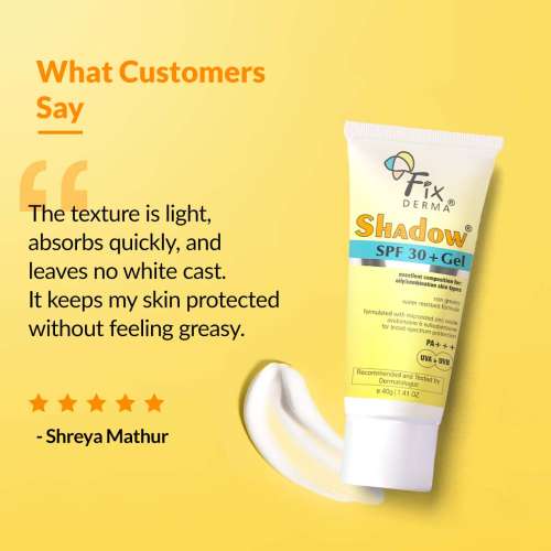 Fixderma: Shadow Sunscreen SPF 30+ Pa+++ Gel  - 40gm
