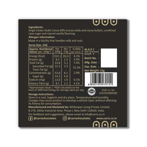 Carra: Miniature chocolate combo - 8 mini bars 15gm each
