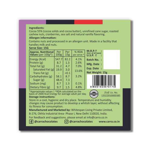 Carra: Miniature chocolate combo - 8 mini bars 15gm each