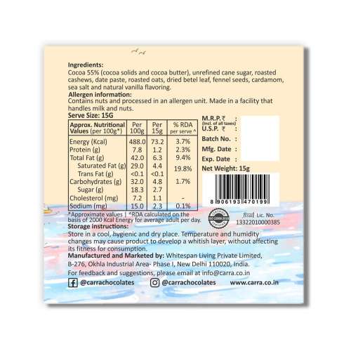 Carra: Miniature chocolate combo - 8 mini bars 15gm each