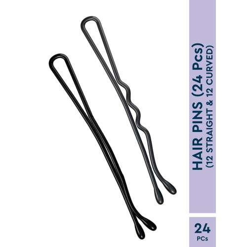 GUBB: Hair Pin 4.5Cm 24 Pcs (12 Pcs Straight & 12 Curved)