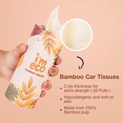 IMECO: Bamboo Car Tissue| 50 Pulls Per Pack | Pack of 12
