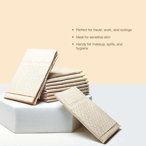 IMECO: Bamboo Pocket Tissue | Ultra-Soft Travel Friendly Facial Wipe | 10 Pulls Per Pack | Pack of 15