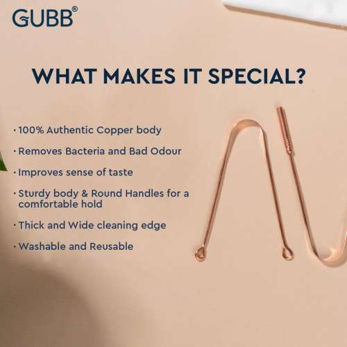 GUBB: Copper Tongue Cleaner Pack Of 2