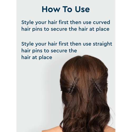 GUBB: Hair Pin 4.5Cm 24 Pcs (12 Pcs Straight & 12 Curved)