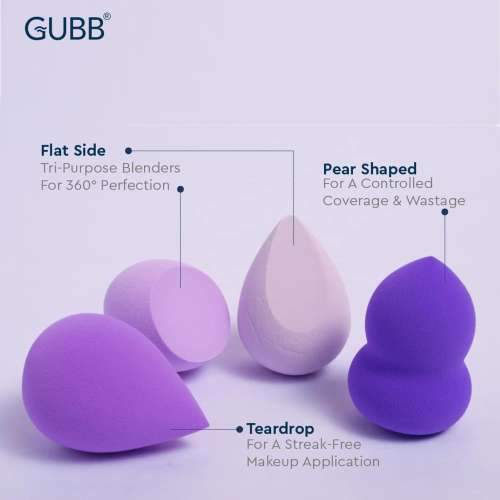 GUBB: Beauty Blender Assorted Pack 4 Pcs (Purple)