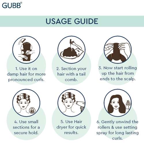 GUBB: Hair Rollers Large -6Pcs