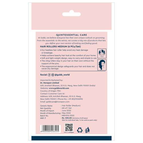 GUBB: Hair Rollers Medium -6Pcs/Set