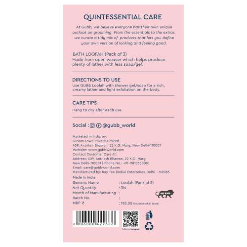 GUBB: Loose Loofah( Assorted) Pack Of 3