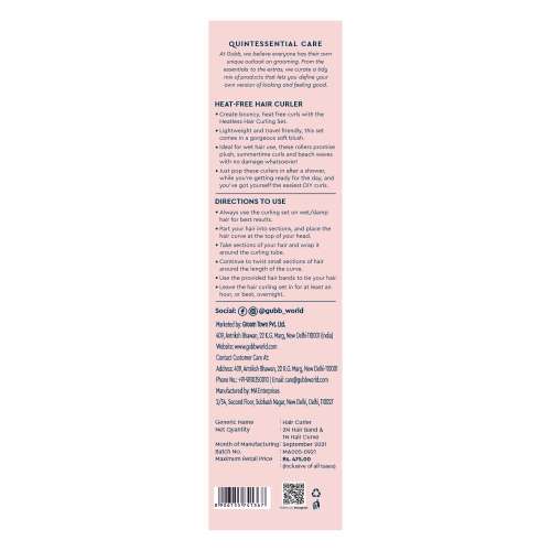 GUBB: Heat Free Hair Curler (2N Hair Band & 1N Hair Curve)