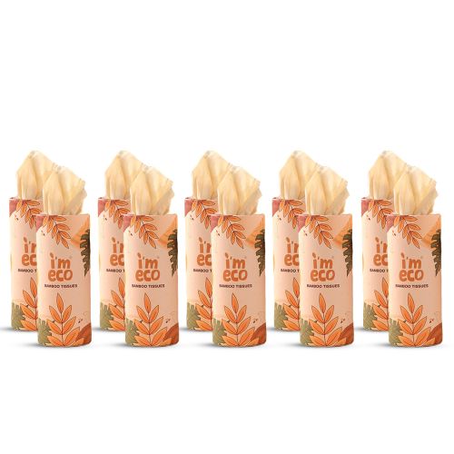 IMECO: Bamboo Car Tissue | 50 Pulls Per Pack | Pack of 10