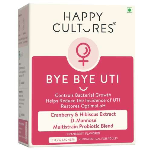 Happy Cultures: Bye Bye UTI with D-Mannose, Cranberry & Probiotics |15 Sachets (2g Each)
