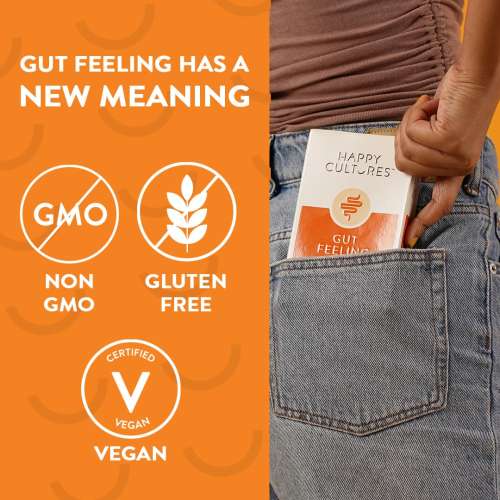 Happy Cultures: Gut Feeling - Blend of Pre + Probiotics & B-Vitamins  | 30 Capsules