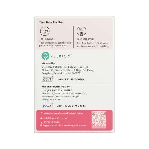 Happy Cultures: Bye Bye UTI with D-Mannose, Cranberry & Probiotics |15 Sachets (2g Each)