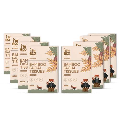 IMECO: Bamboo Pocket Tissue | Ultra-Soft Travel Friendly Facial Wipe | 10 Pulls Per Pack | Pack of 8