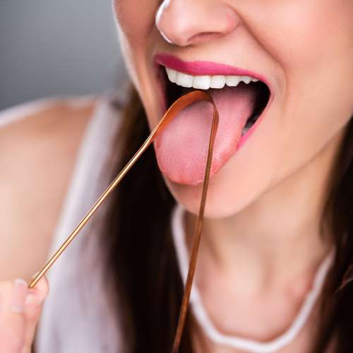 GUBB: Tongue Cleaner Copper With Handle