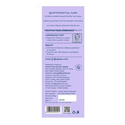 GUBB: Cotton Pads Embossed 100S