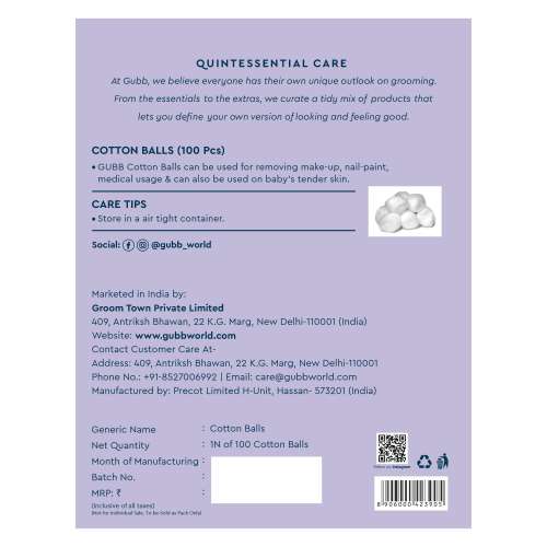 GUBB: Cotton Balls New 100S