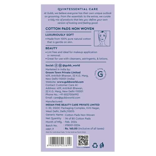 GUBB: Cotton Pads Non Woven 80S