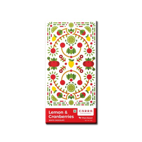Carra: Lemon & Cranberries in Plant Based White Chocolate 50gm each