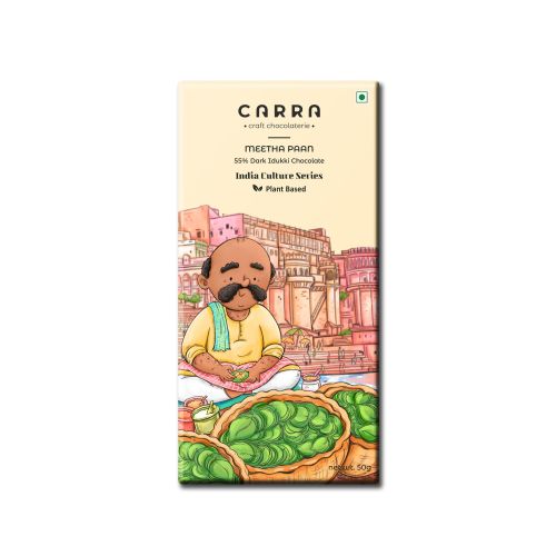 Carra: Meetha Paan in 55% Dark Chocolate 50gm each