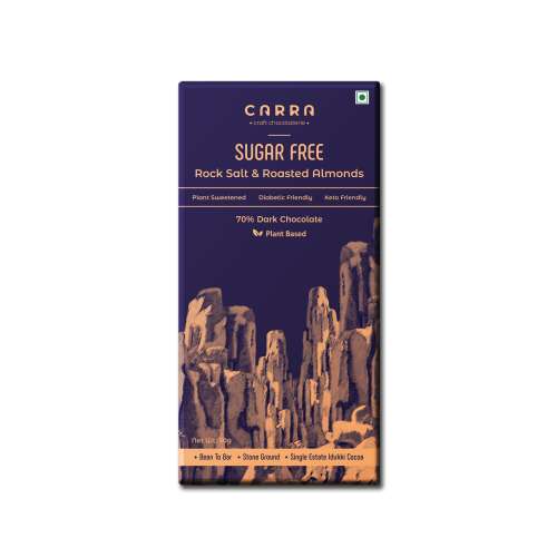 Carra: Rock Salt & Roasted Almonds in 70% Dark 50gm each Pack of 2