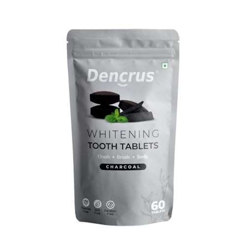 DENCRUS: Tooth Tablets | WHITENING CHARCOAL Flavour| 60 Tablets
