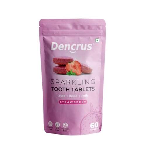 DENCRUS: Tooth Tablets | STRAWBERRY Flavour | 60 Tablets