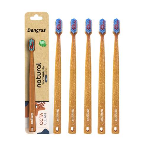 DENCRUS: Octa Clean Eco-Friendly Toothbrush | Octagonal Handle With Soft Bristles | Pack of 5