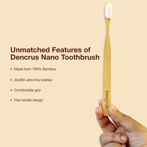 DENCRUS: Nano bamboo Toothbrush | 100% Natural Bamboo Toothbrush | Pack of 4