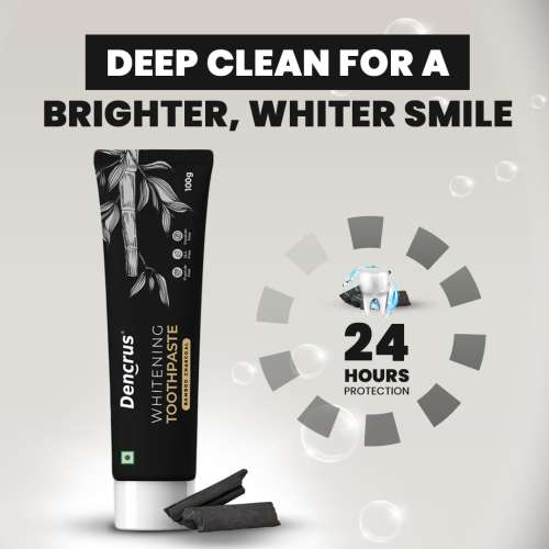 DENCRUS: Charcoal Toothpaste | Fluoride-Free | 100gm