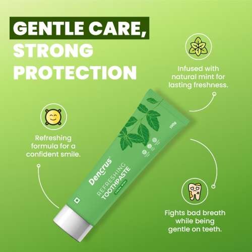 DENCRUS: Mint Toothpaste | Fluoride-Free | 100gm