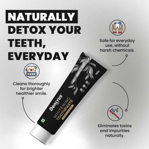 DENCRUS: Charcoal Toothpaste | Fluoride-Free | 100gm