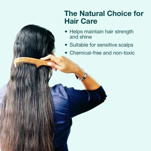 IMECO: Combo Of Dual Tooth & Wide Tooth Neem Wood Comb | Neem Comb | Pack of 2