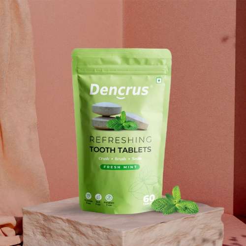 DENCRUS: Tooth Tablets | REFRESHING MINT Flavour | 60 Tablets