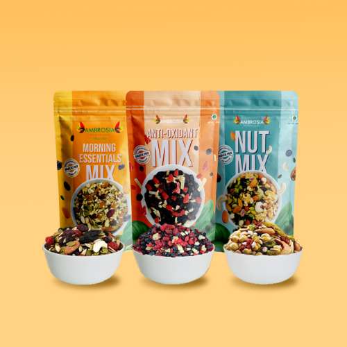Ambrosia: Trail Mixes Rakhi Gift Hamper 600gm (each pack 200gm)